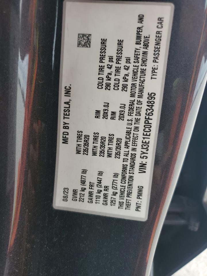 2023 Tesla Model 3 VIN: 5YJ3E1EC0PF634895 Lot: 57351765