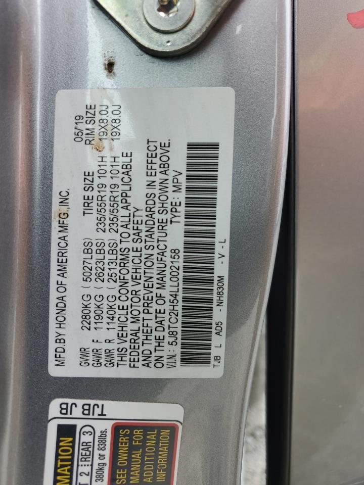 2020 Acura Rdx Technology VIN: 5J8TC2H54LL002158 Lot: 55862975