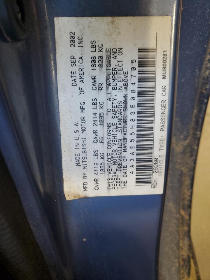 2003 Mitsubishi Eclipse Spyder Gt VIN: 4A3AE55H83E084705 Lot: 56077595