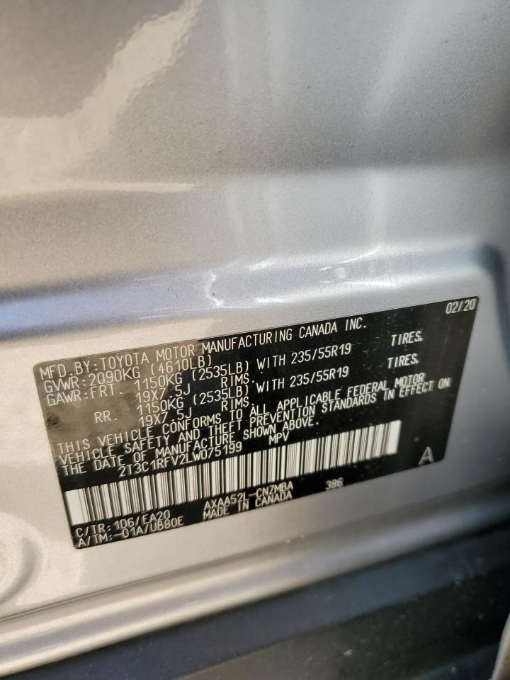 2020 Toyota Rav4 Xle Premium VIN: 2T3C1RFV2LW075199 Lot: 56862415
