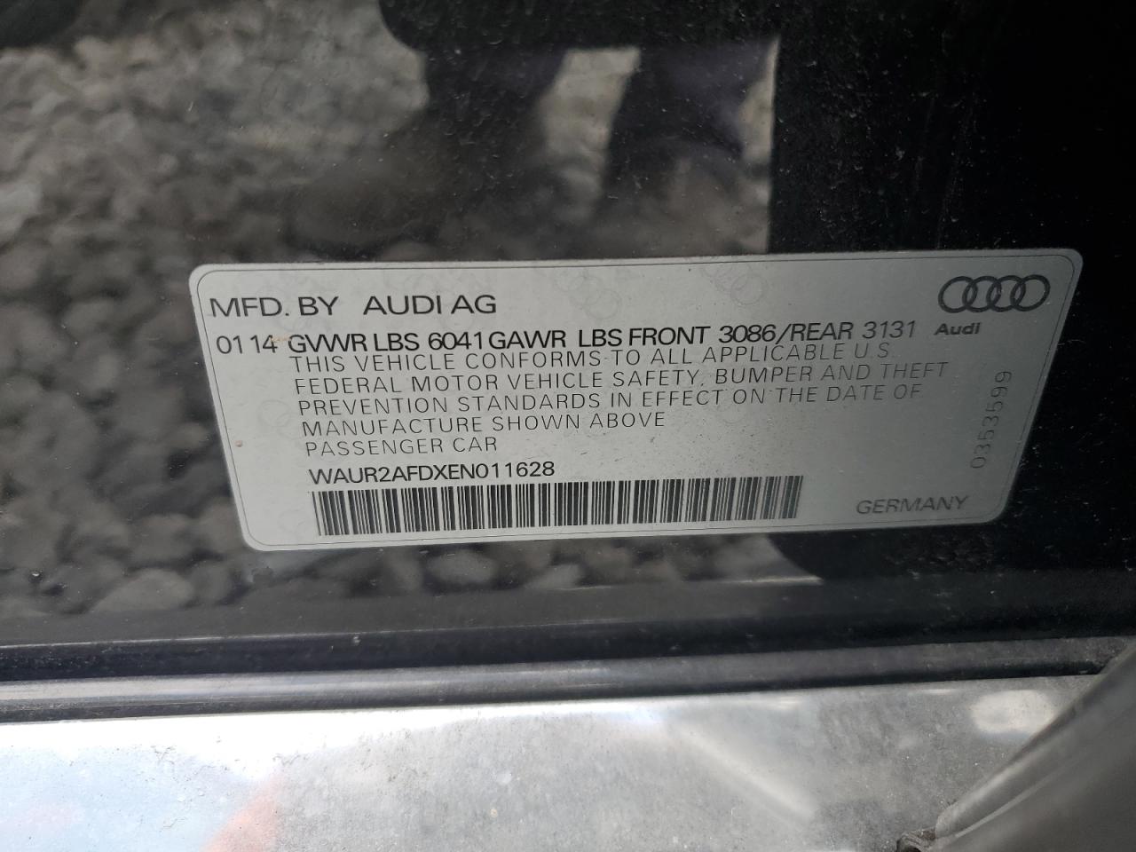 2014 Audi A8 L Quattro VIN: WAUR2AFDXEN011628 Lot: 55423285