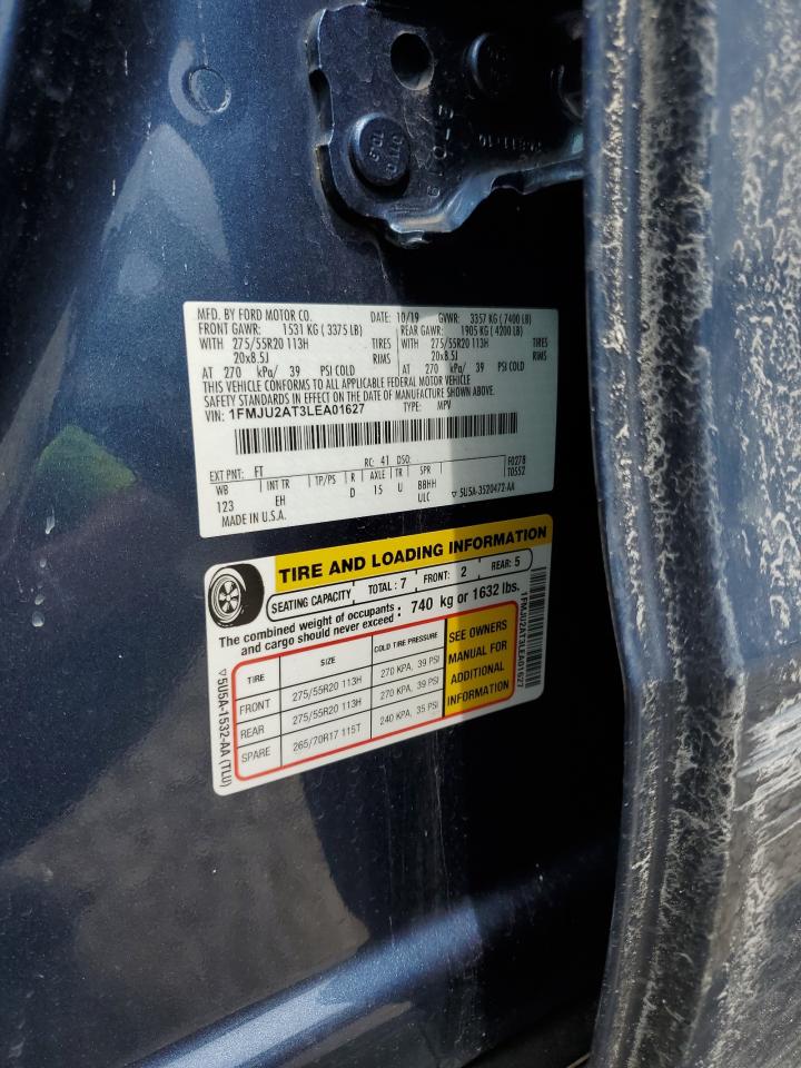 2020 Ford Expedition Limited VIN: 1FMJU2AT3LEA01627 Lot: 57405605
