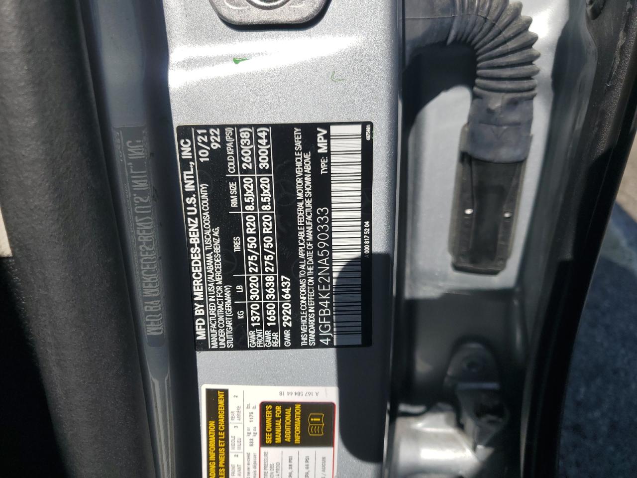2022 Mercedes-Benz Gle 350 4Matic VIN: 4JGFB4KE2NA590333 Lot: 54234375