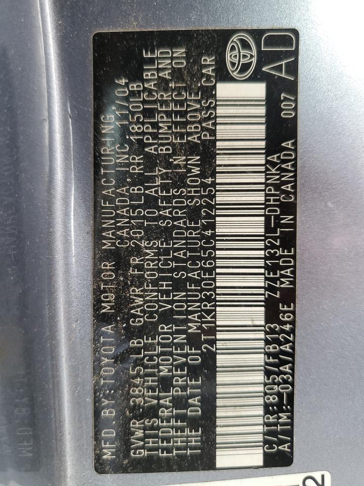 2005 Toyota Corolla Matrix Xr VIN: 2T1KR30E65C412254 Lot: 56672675