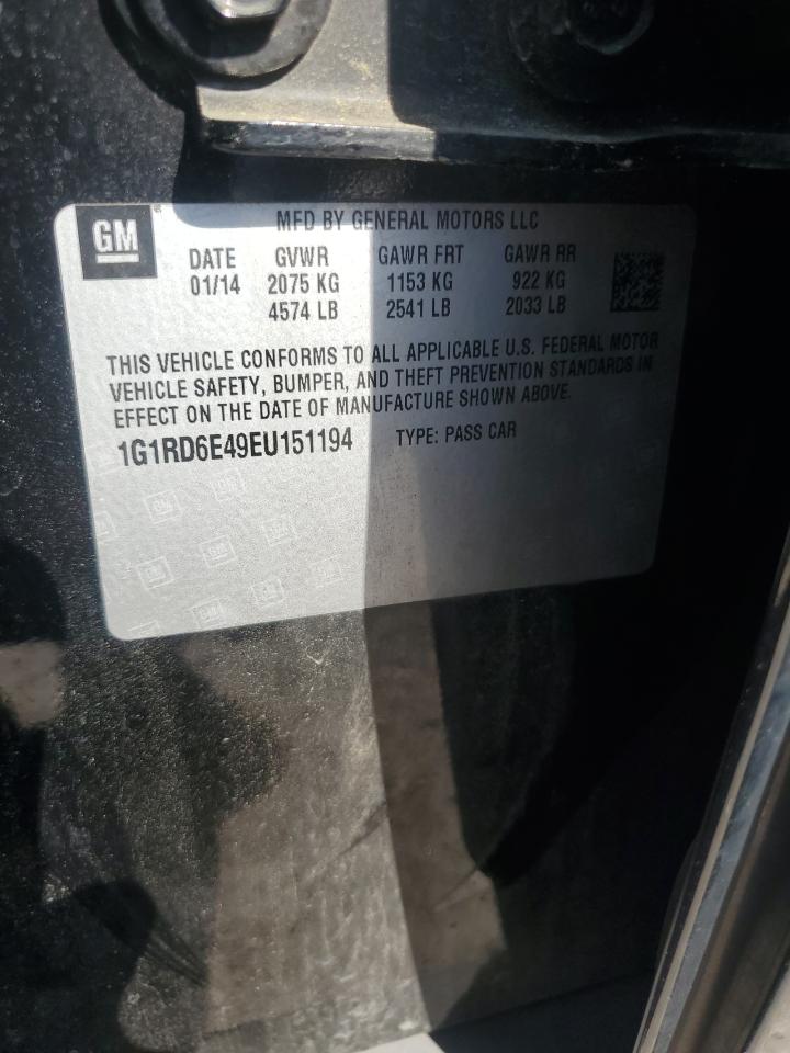 2014 Chevrolet Volt VIN: 1G1RD6E49EU151194 Lot: 55592565