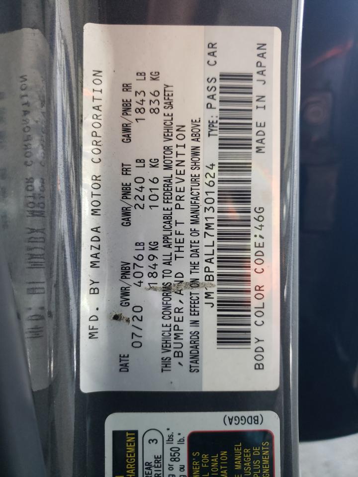 2021 Mazda 3 Preferred VIN: JM1BPALL7M1301624 Lot: 56896675