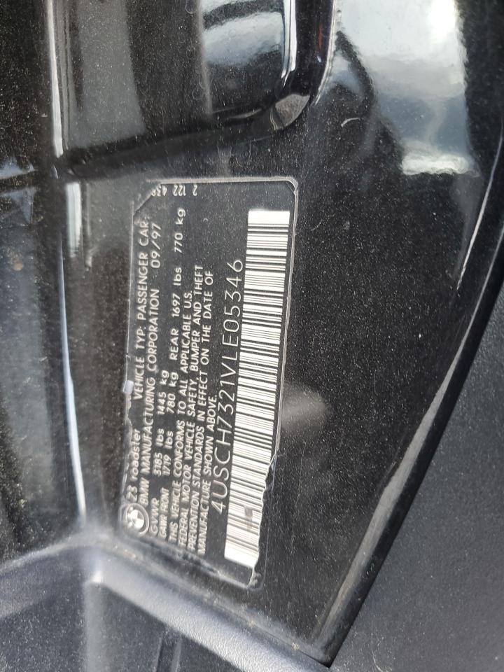 1997 BMW Z3 1.9 VIN: 4USCH7321VLE05346 Lot: 60399235