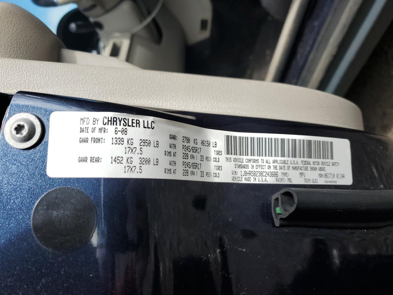 JEEP GRAND CHER 2008 VIN 1J8HR58238C243686 фото 13