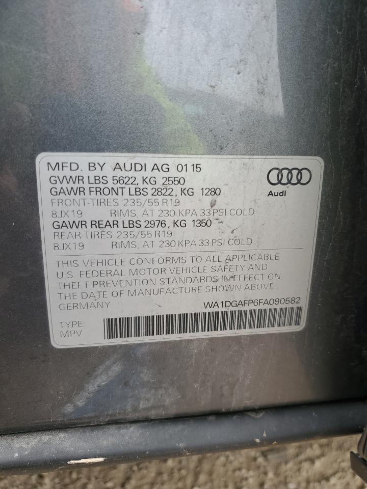 2015 Audi Q5 Premium Plus VIN: WA1DGAFP6FA090582 Lot: 56689595