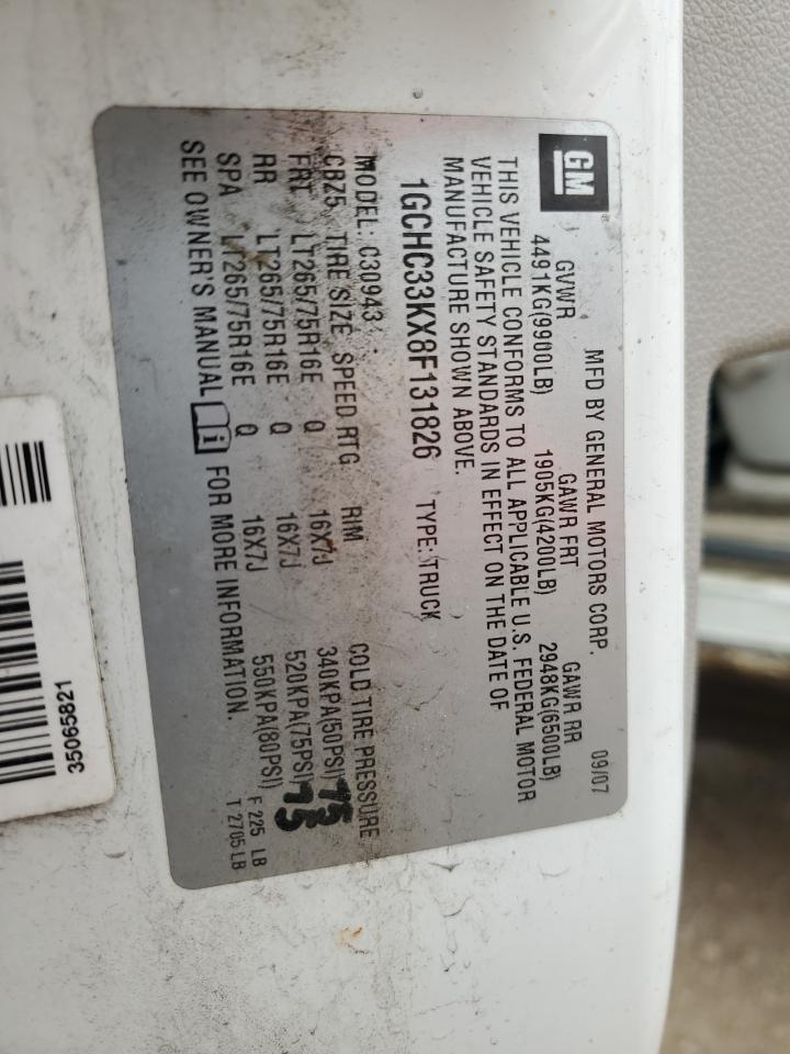 2008 Chevrolet Silverado C3500 VIN: 1GCHC33KX8F131826 Lot: 57330295