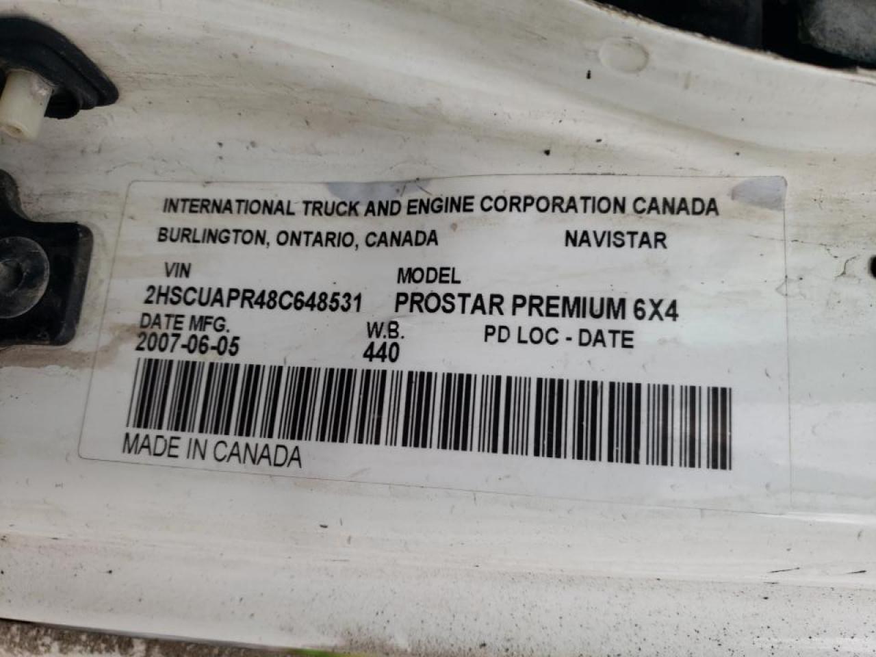 2008 International Prostar Premium Semi Truck VIN: 2HSCUAPR48C648531 Lot: 55234755