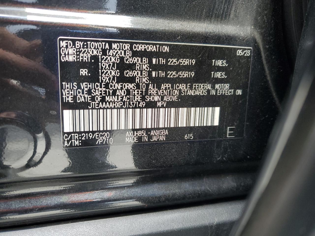 2023 Toyota Venza Le VIN: JTEAAAAHXPJ137149 Lot: 56430275