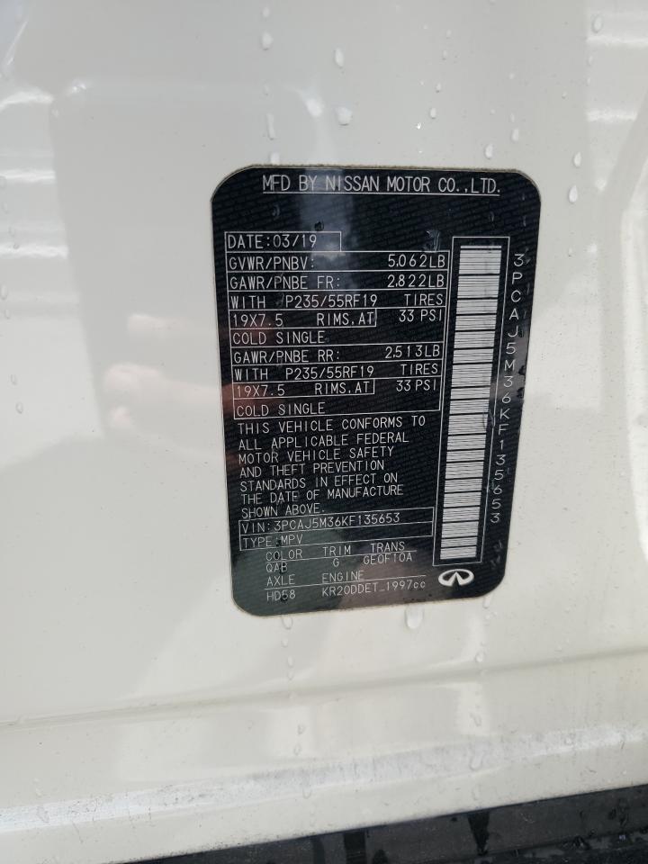 2019 Infiniti Qx50 Essential VIN: 3PCAJ5M36KF135653 Lot: 58229595