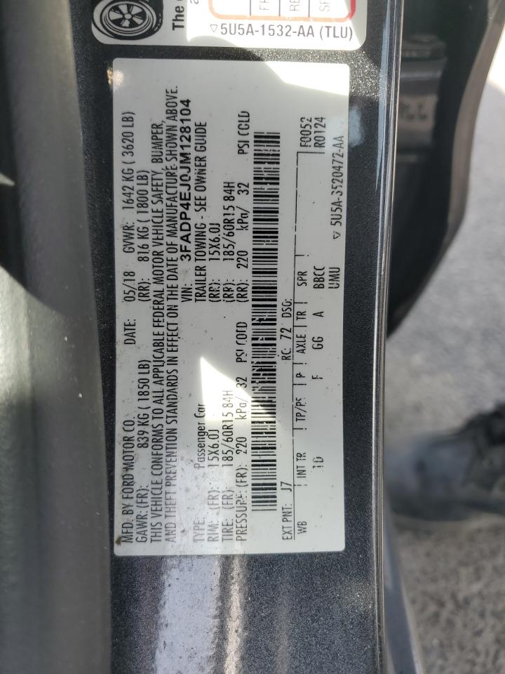 2018 Ford Fiesta Se VIN: 3FADP4EJ0JM128104 Lot: 56037275