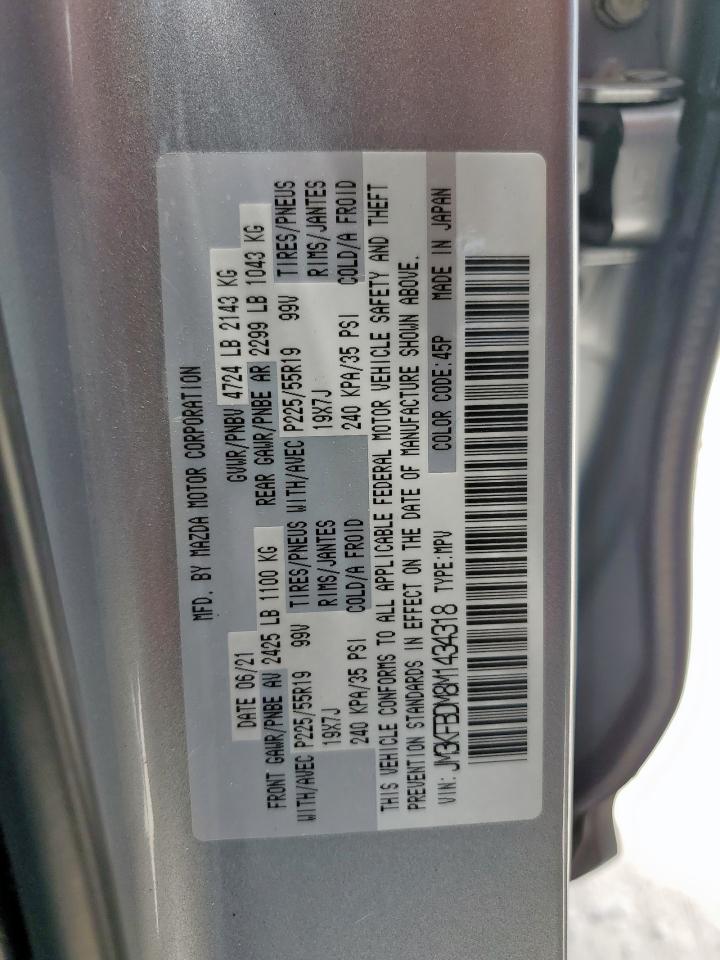 2021 Mazda Cx-5 Grand Touring VIN: JM3KFBDM8M1434318 Lot: 56742345