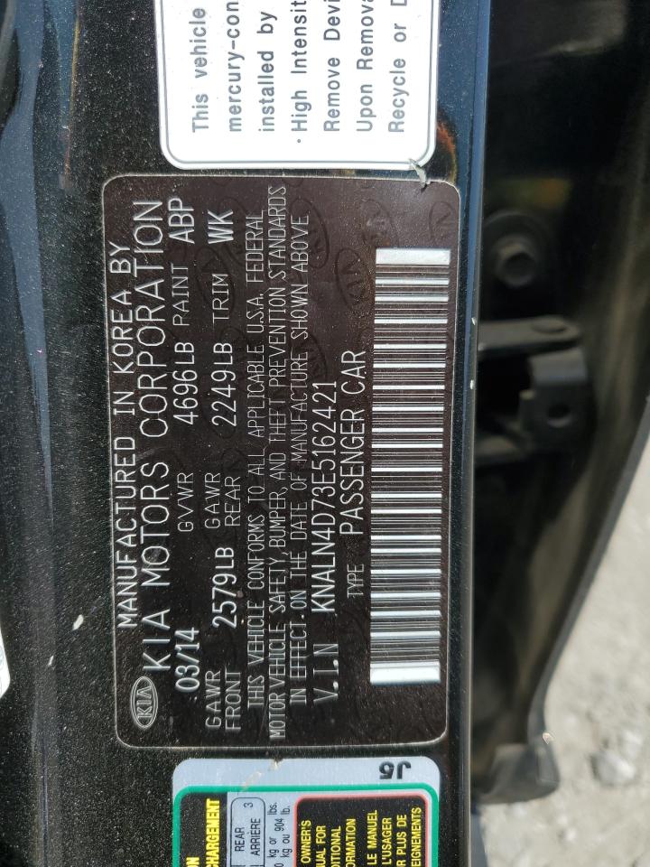 2014 Kia Cadenza Premium VIN: KNALN4D73E5162421 Lot: 56066325