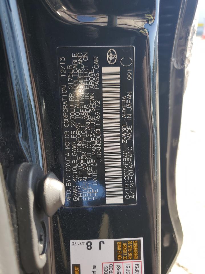 2014 Toyota Prius VIN: JTDKN3DU0E1769172 Lot: 59055915