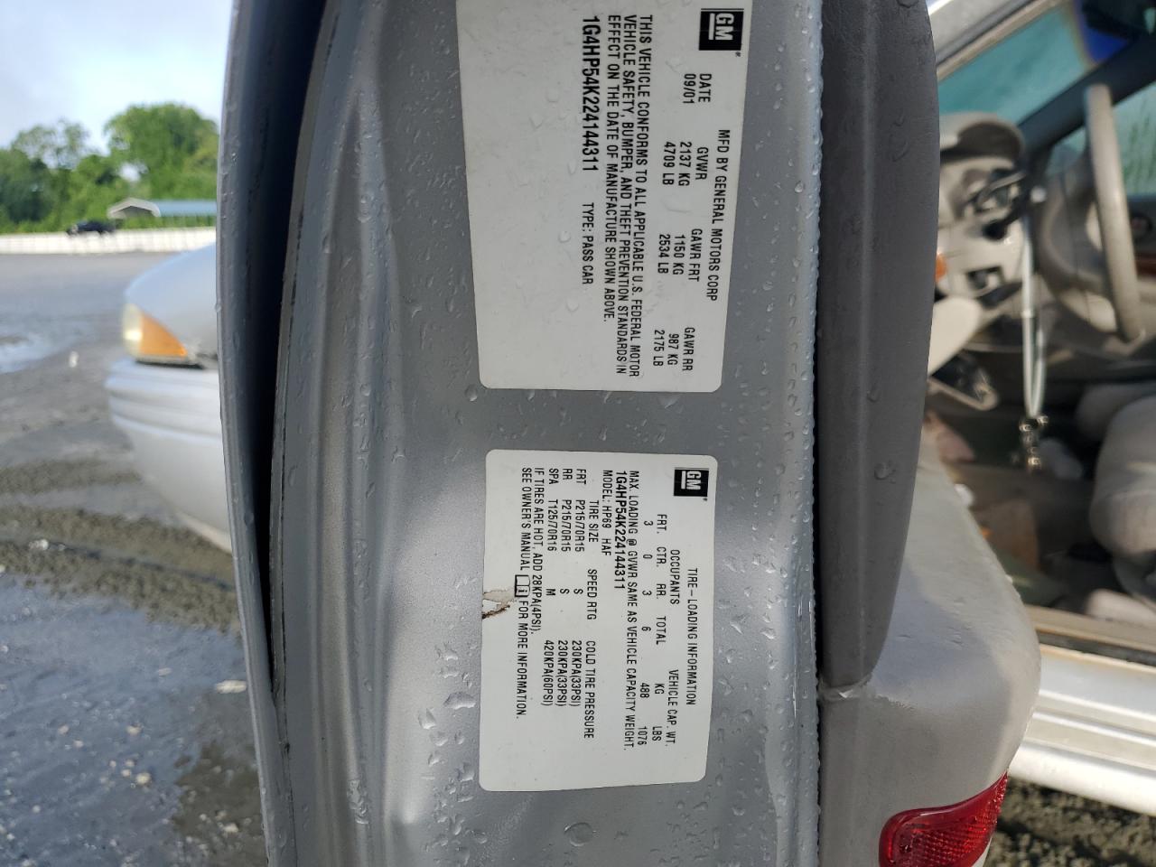 2002 Buick Lesabre Custom VIN: 1G4HP54K224144311 Lot: 57047255