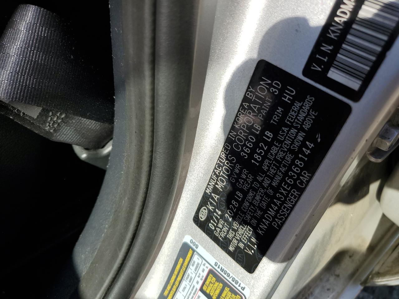 2014 Kia Rio Lx VIN: KNADM4A3XE6368144 Lot: 56413335