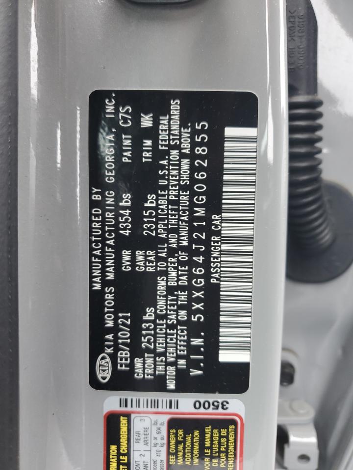 2021 Kia K5 Gt Line VIN: 5XXG64J21MG062855 Lot: 56452965