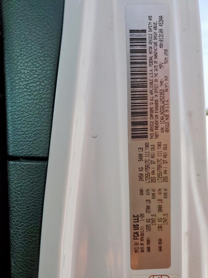 2020 Jeep Wrangler Unlimited Sport VIN: 1C4HJXDG6LW252353 Lot: 56556425