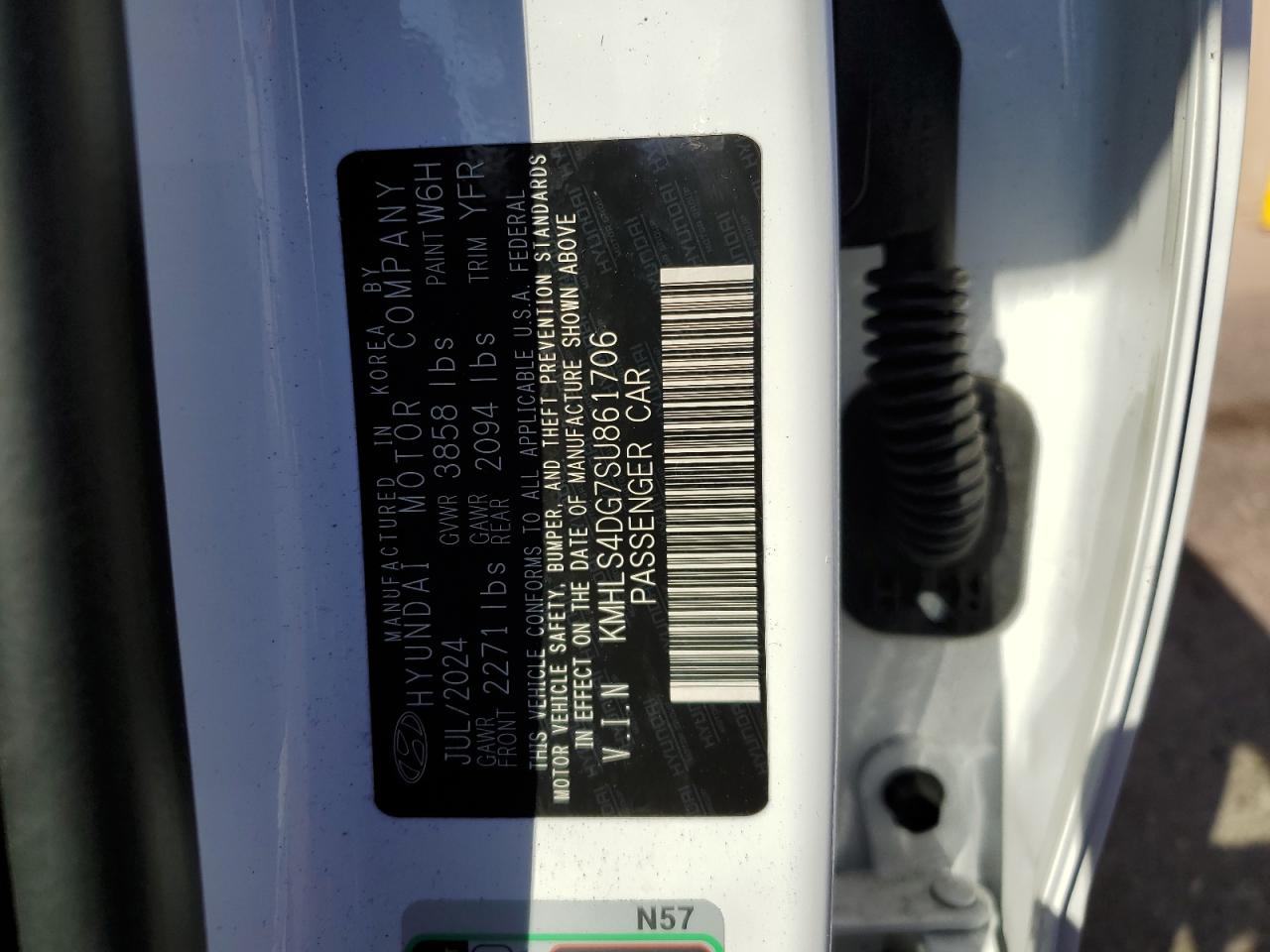 2025 Hyundai Elantra Sel VIN: KMHLS4DG7SU861706 Lot: 56118515