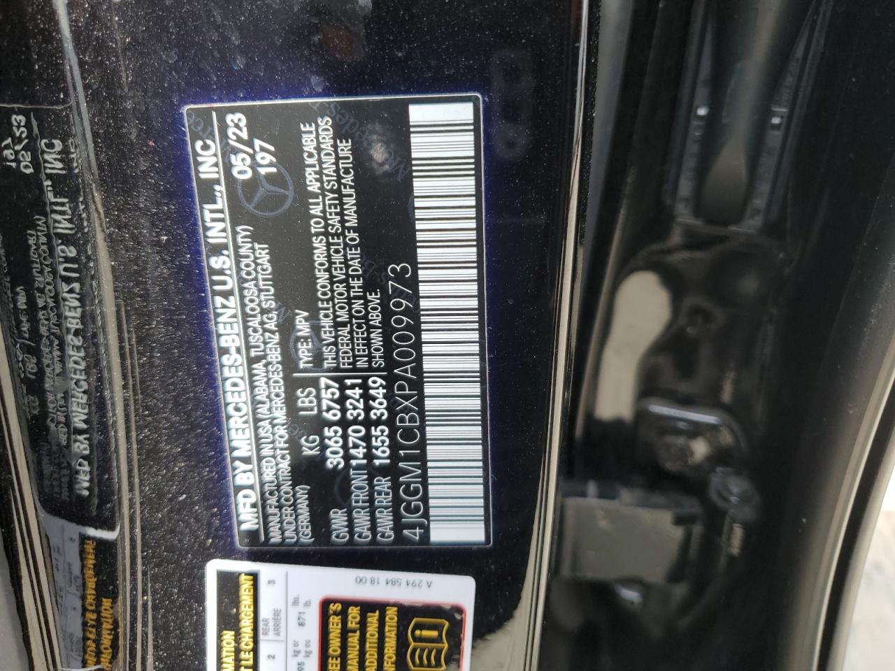 2023 Mercedes-Benz Eqe Suv 350 4Matic VIN: 4JGGM1CBXPA009973 Lot: 55327535