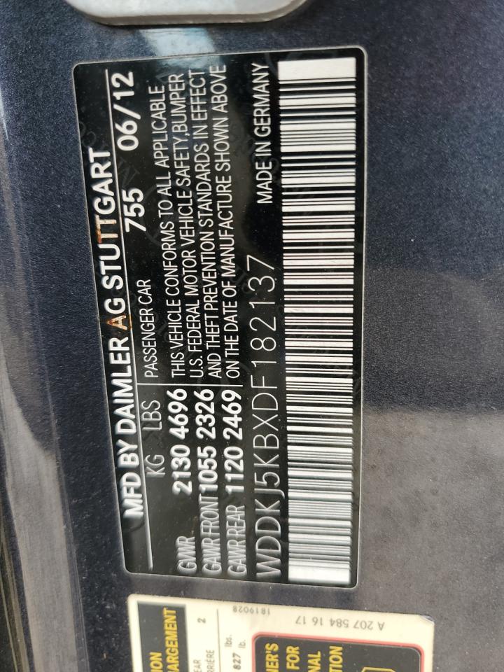 2013 Mercedes-Benz E 350 VIN: WDDKJ5KBXDF182137 Lot: 56975345
