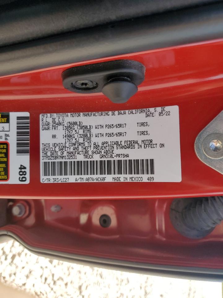 2022 Toyota Tacoma Double Cab VIN: 3TMDZ5BN7NM132531 Lot: 57237885