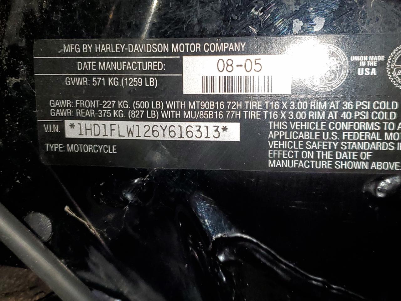 2006 Harley-Davidson Flhtcui Shrine VIN: 1HD1FLW126Y616313 Lot: 56138155