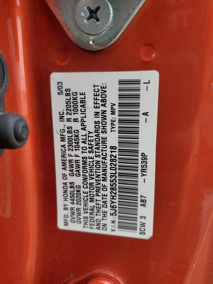 2003 Honda Element Ex VIN: 5J6YH28553L02821X Lot: 58246595