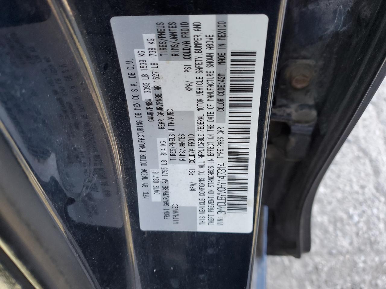 2017 Toyota Yaris Ia VIN: 3MYDLBYV0HY147314 Lot: 58235105