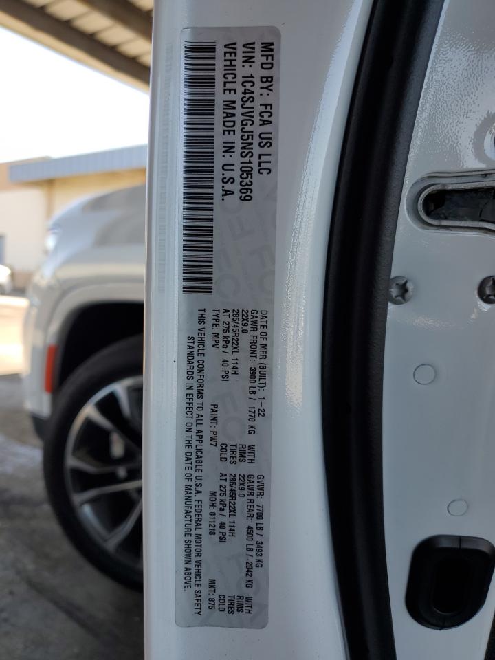 2022 Jeep Grand Wagoneer Series Iii VIN: 1C4SJVGJ5NS105369 Lot: 56758595
