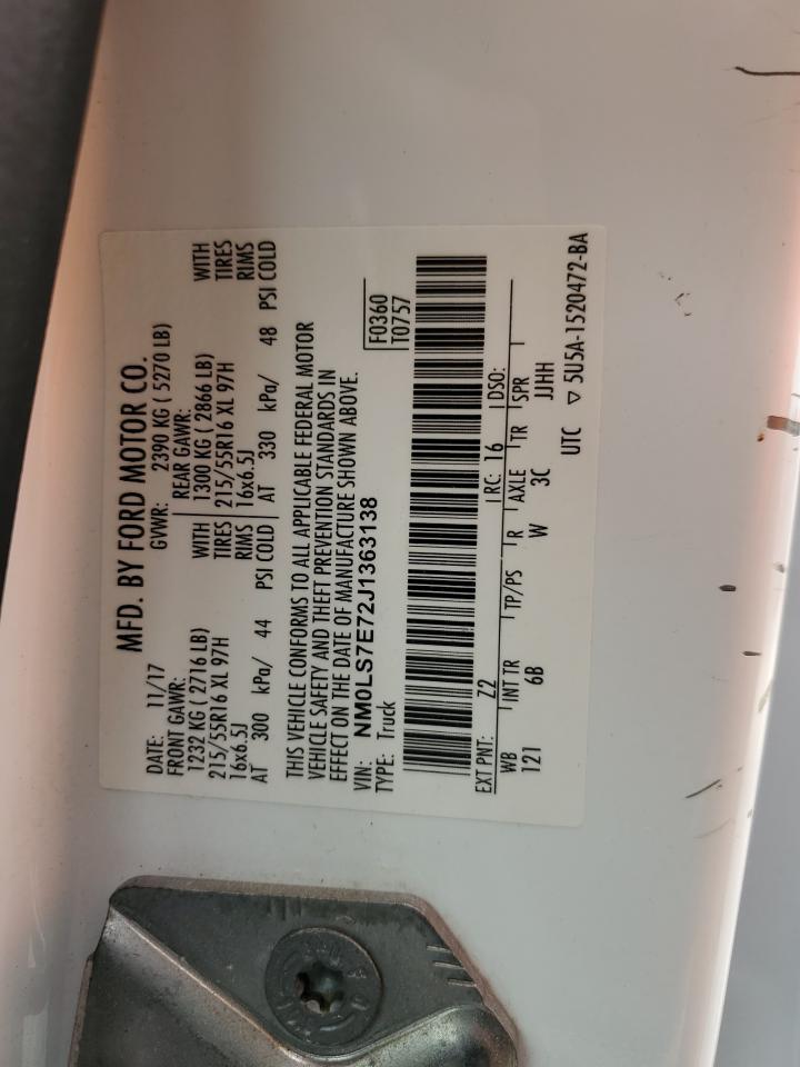 2018 Ford Transit Connect Xl VIN: NM0LS7E72J1363138 Lot: 57424475