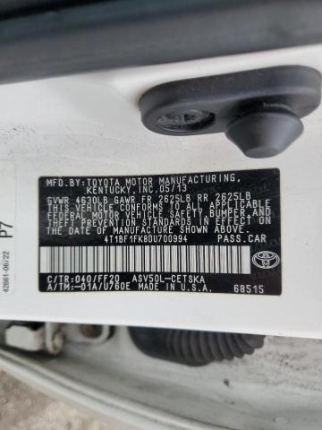 2013 TOYOTA CAMRY L