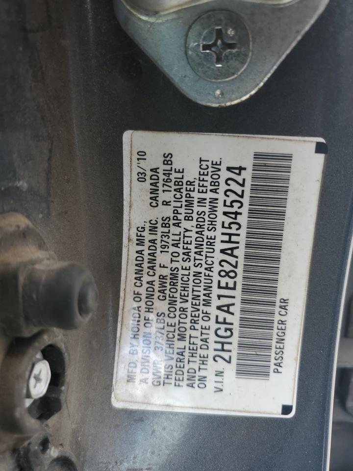 2010 Honda Civic Ex VIN: 2HGFA1E82AH545224 Lot: 56930795
