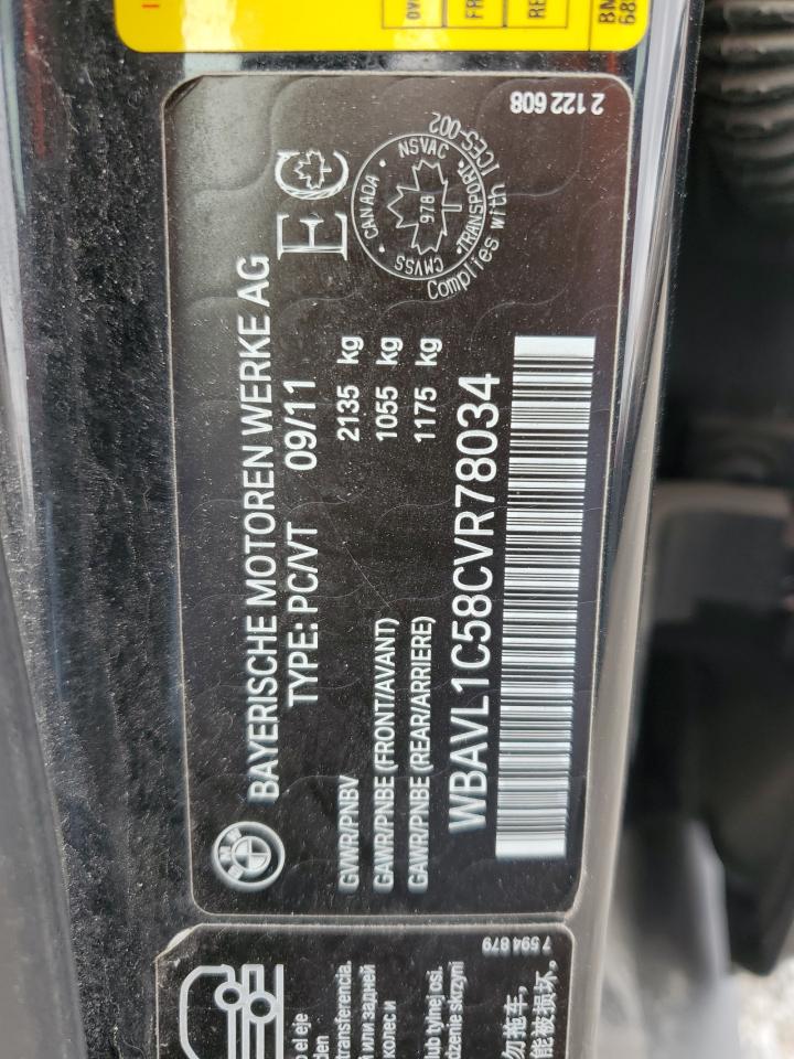 2012 BMW X1 xDrive28I VIN: WBAVL1C58CVR78034 Lot: 55582015