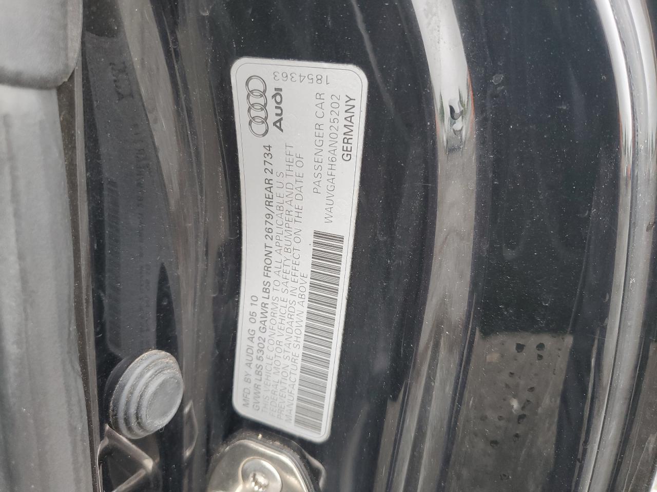 2010 Audi S5 Prestige VIN: WAUVGAFH6AN025202 Lot: 55329325