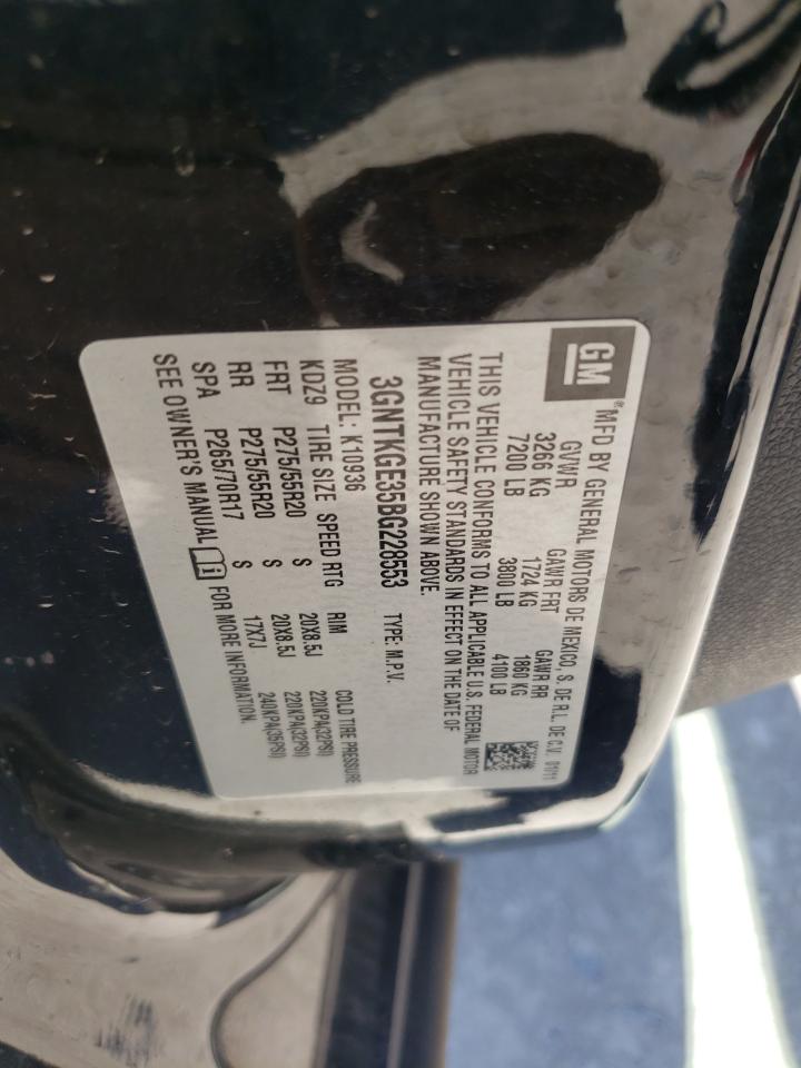 2011 Chevrolet Avalanche Ltz VIN: 3GNTKGE35BG228553 Lot: 56722035