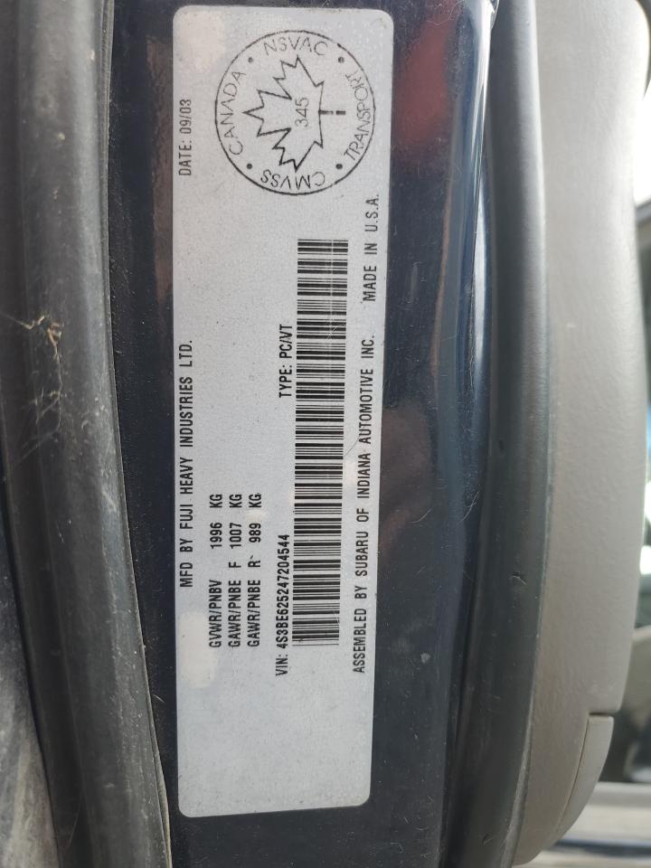 2004 Subaru Legacy L Special VIN: 4S3BE625247204544 Lot: 56124315