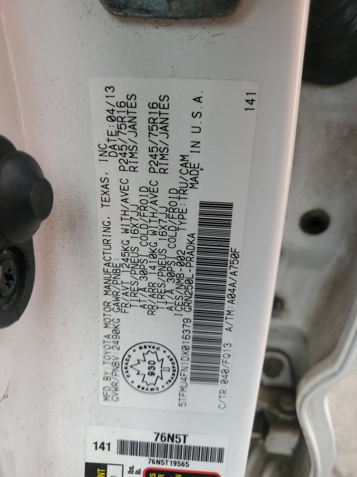 5TFMU4FN1DX016379 2013 Toyota Tacoma Double Cab Long Bed