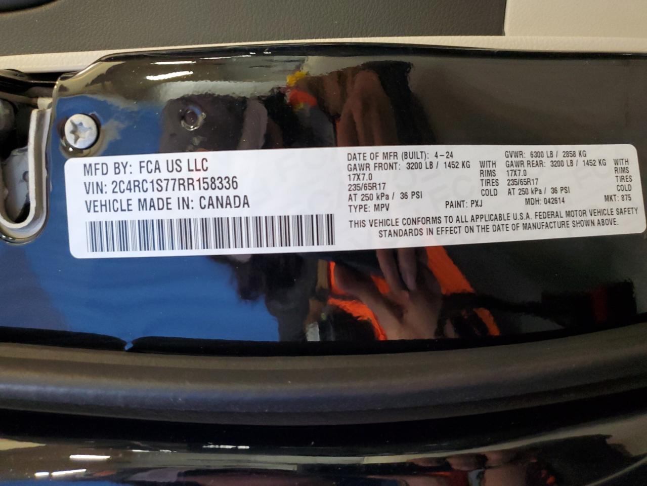 2024 Chrysler Pacifica Hybrid Select VIN: 2C4RC1S77RR158336 Lot: 54831295