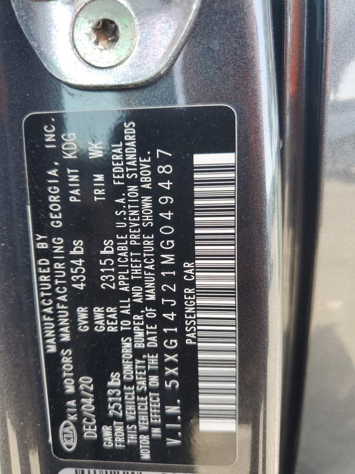 2021 Kia K5 Lxs VIN: 5XXG14J21MG049487 Lot: 57253535