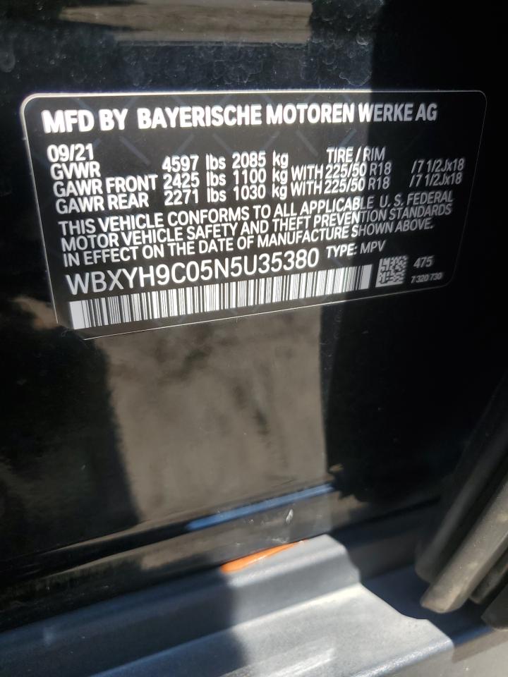 2022 BMW X2 Sdrive28I VIN: WBXYH9C05N5U35380 Lot: 57151335