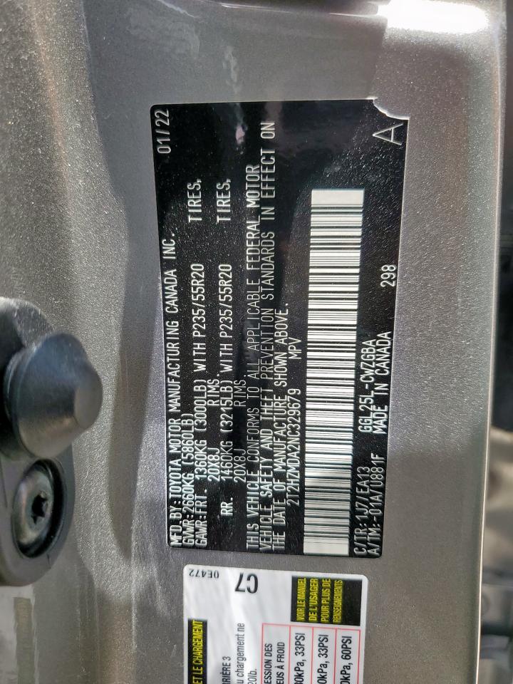 2022 Lexus Rx 350 VIN: 2T2HZMDA2NC329679 Lot: 57273415
