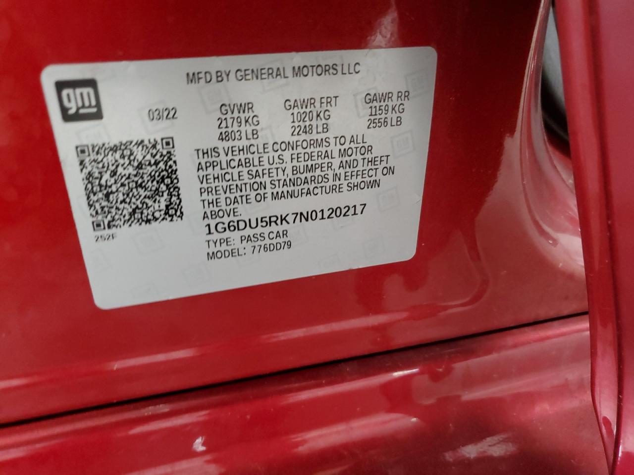 2022 Cadillac Ct5 Sport VIN: 1G6DU5RK7N0120217 Lot: 56294495