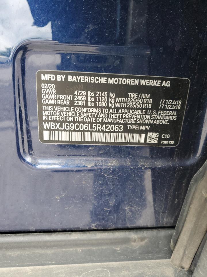 2020 BMW X1 xDrive28I VIN: WBXJG9C06L5R42063 Lot: 57865615