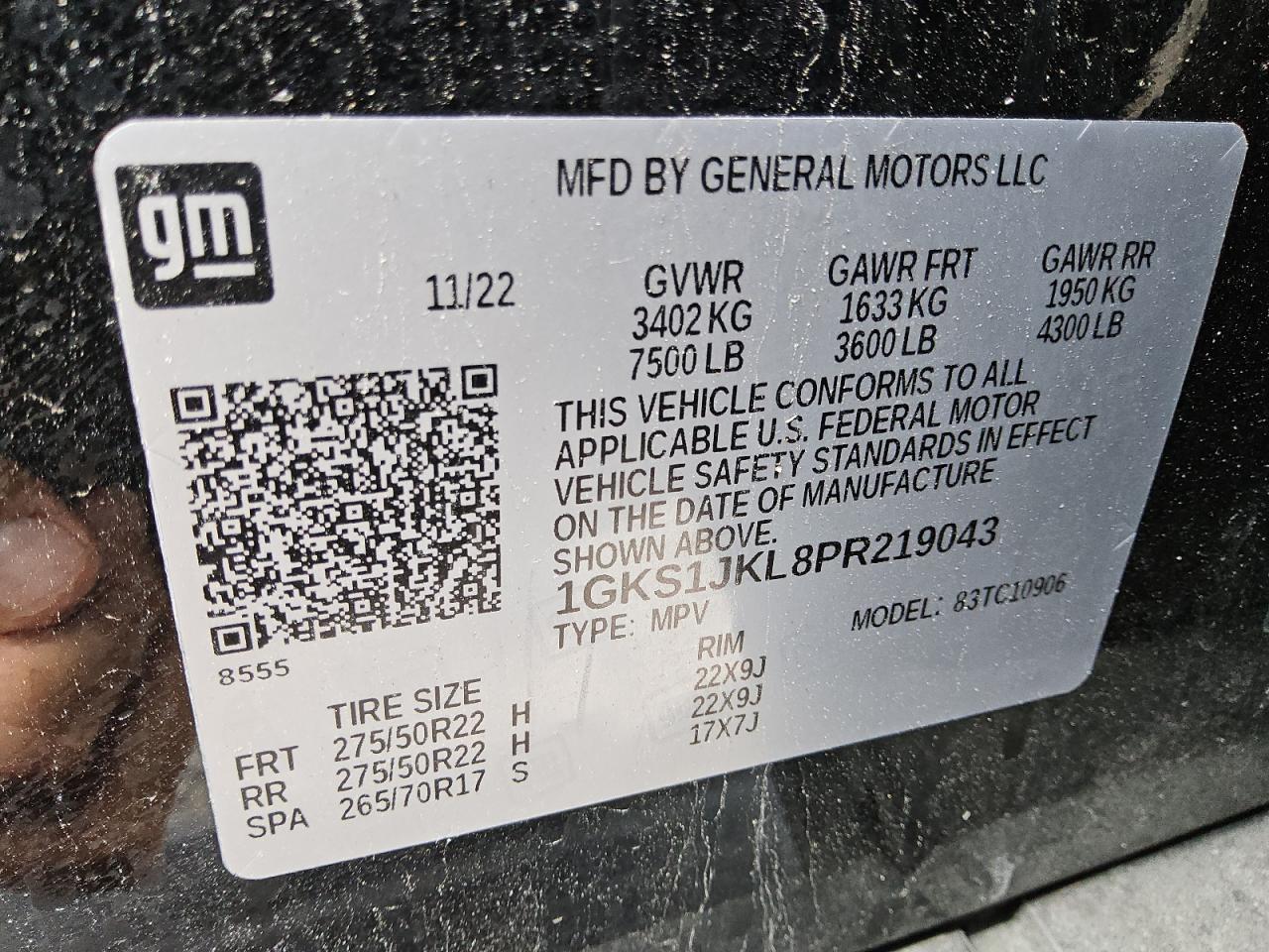 2023 GMC Yukon Xl Denali VIN: 1GKS1JKL8PR219043 Lot: 56431275