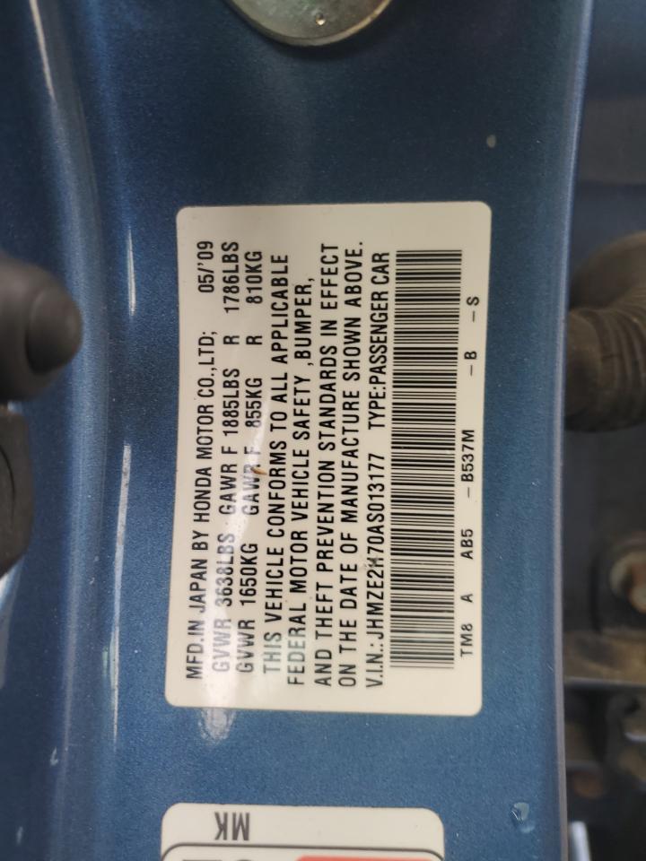 2010 Honda Insight Ex VIN: JHMZE2H70AS013177 Lot: 56719215
