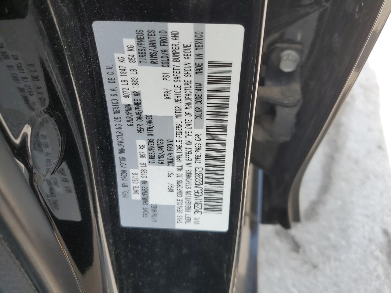 2018 Mazda 3 Grand Touring VIN: 3MZBN1M35JM222873 Lot: 56743995